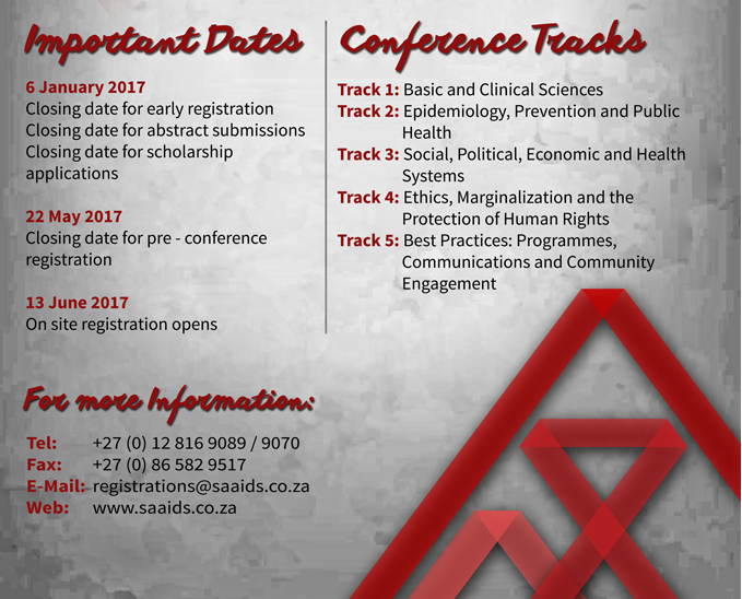 Schedule for South African AIDS Conference – 8th Edition