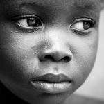 sad little African girl
