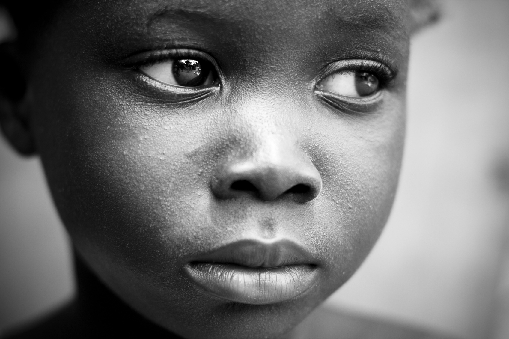 sad little African girl